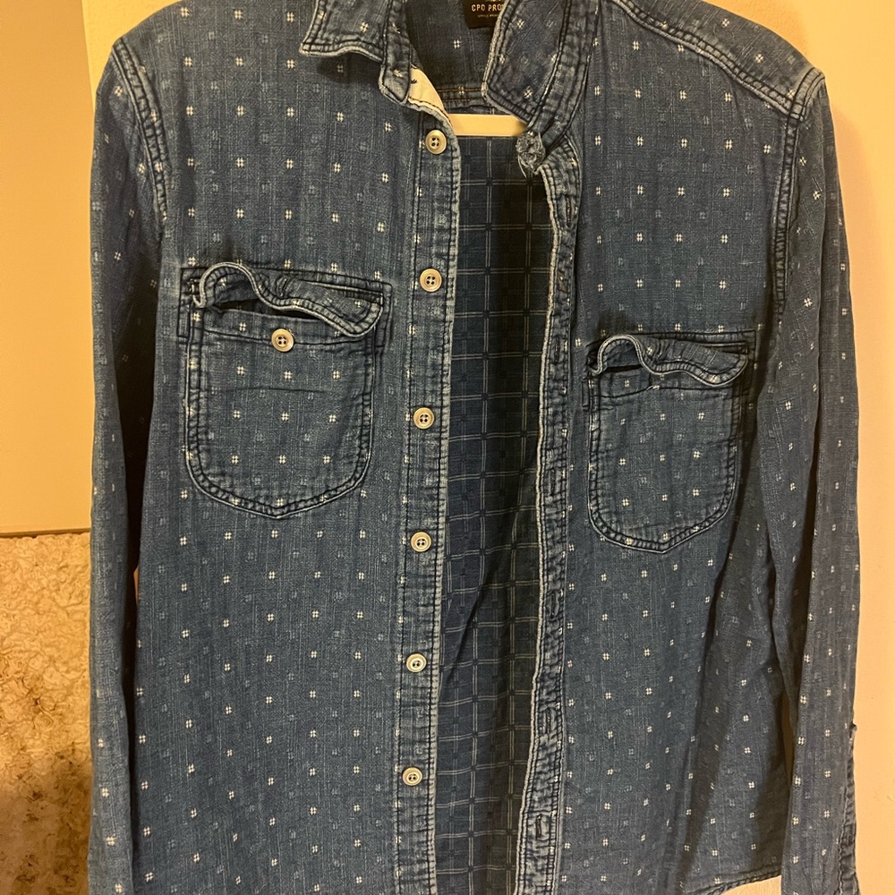 Women's Blue Button Down Shirt